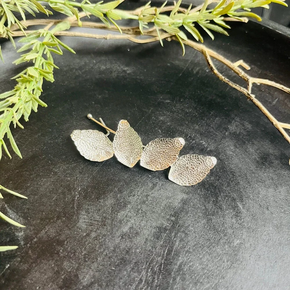 Aspen Leaf Hair Pin | Silver Toned Botanical | Forest Fae Earth Witch Boho Fairy